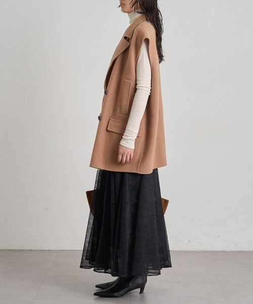 LOUNGEDRESS(ラウンジドレス)の「シアーパネルフレアスカート 秋服(スカート・レディース・アイボリー/チャコールグレー/ブラック・FREE)」の14枚目の写真
