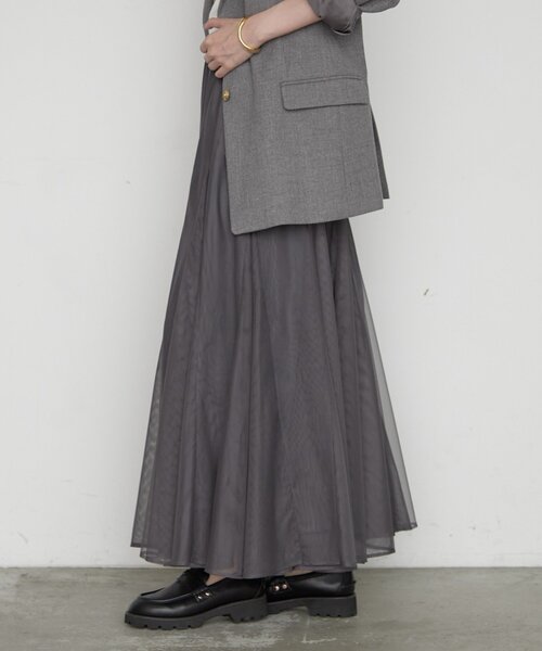 LOUNGEDRESS(ラウンジドレス)の「シアーパネルフレアスカート 秋服(スカート・レディース・アイボリー/チャコールグレー/ブラック・FREE)」の20枚目の写真