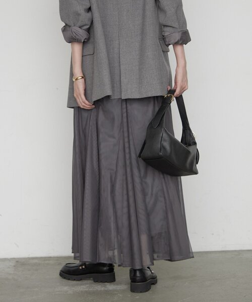 LOUNGEDRESS(ラウンジドレス)の「シアーパネルフレアスカート 秋服(スカート・レディース・アイボリー/チャコールグレー/ブラック・FREE)」の21枚目の写真