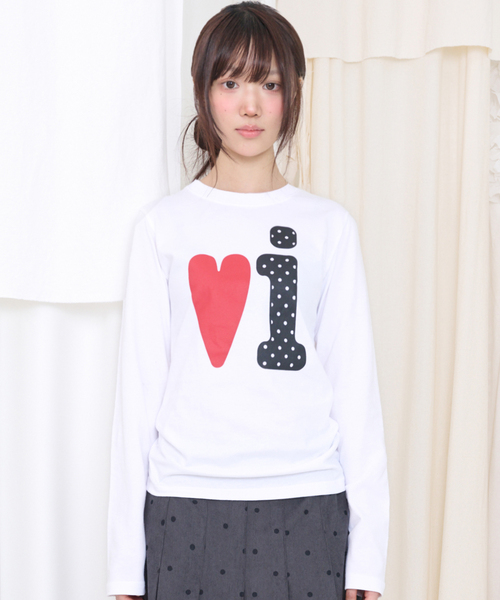 Video Jockey（ビデオジョッキー）の「ビビ LS Tシャツ [4COLOR]（Tシャツ/カットソー・レディース・ホワイト/ブラウン/ミント/チャコール・SMALL/MEDIUM）」の2枚目の写真