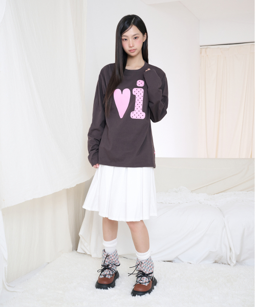 Video Jockey（ビデオジョッキー）の「ビビ LS Tシャツ [4COLOR]（Tシャツ/カットソー・レディース・ホワイト/ブラウン/ミント/チャコール・SMALL/MEDIUM）」の9枚目の写真