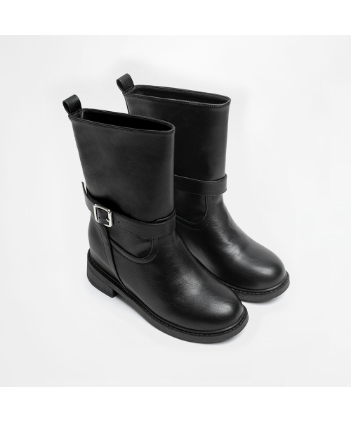 CHAAKAN(チャカン靴)の「ノルキン 7.5cm ヒールアップ バイカー 2WAY ミドルブーツ BLLTR4i004(ブーツ・レディース・ブラック・24.5cm/23.5cm/23cm/22.5cm/22cm)」の6枚目の写真