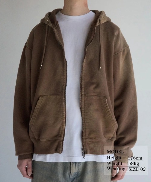 Anachronorm（アナクロノーム）の「【ANACHRONORM】FADED FULL ZIP HOODIE（パーカー・メンズ・ブラウン/ネイビー・3/2）」の12枚目の写真