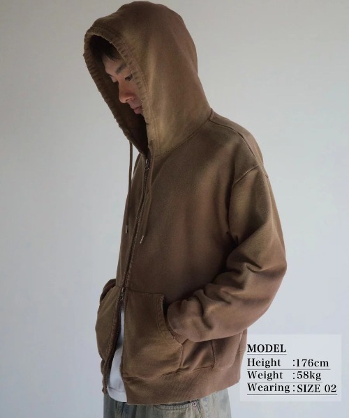 Anachronorm（アナクロノーム）の「【ANACHRONORM】FADED FULL ZIP HOODIE（パーカー・メンズ・ブラウン/ネイビー・3/2）」の13枚目の写真