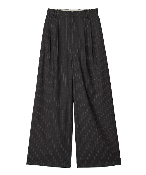 Ameri(アメリ)の「UNBALANCE DOCKING STRAIGHT WIDE PANTS(その他パンツ・レディース・ブラウン/グレー/スミクロ・SMALL/MEDIUM)」の1枚目の写真