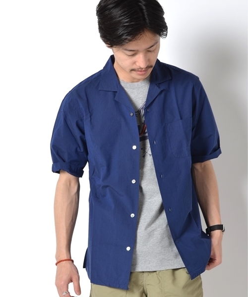 SHIPS（シップス）の「SC: SHIPS(シップス) コットン リラックス オープンカラーシャツ"5分袖"■（シャツ/ブラウス・メンズ・ネイビー/オリーブ/ホワイト・LARGE/MEDIUM/X-LARGE/SMALL）」の9枚目の写真