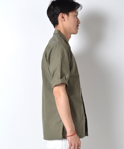 SHIPS（シップス）の「SC: SHIPS(シップス) コットン リラックス オープンカラーシャツ"5分袖"■（シャツ/ブラウス・メンズ・ネイビー/オリーブ/ホワイト・LARGE/MEDIUM/X-LARGE/SMALL）」の11枚目の写真
