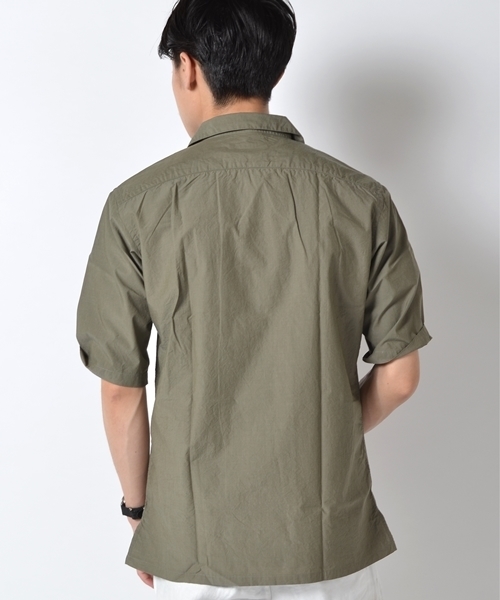 SHIPS（シップス）の「SC: SHIPS(シップス) コットン リラックス オープンカラーシャツ"5分袖"■（シャツ/ブラウス・メンズ・ネイビー/オリーブ/ホワイト・LARGE/MEDIUM/X-LARGE/SMALL）」の12枚目の写真