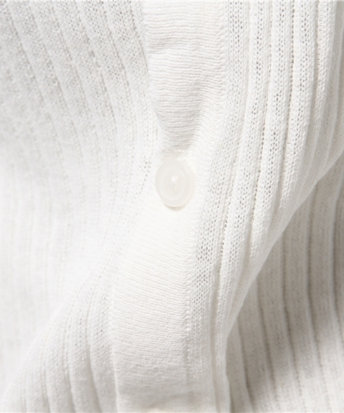 ROPE' PICNIC（ロペピクニック）の「【million ICE(R) LINEN】リネン混リブアミカーディガン（カーディガン/ボレロ・レディース・ブラック/ホワイト/グリーン/マスタード・38）」の10枚目の写真