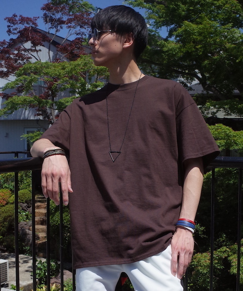 MYE-DO'(マイ・ドゥ)の「ビッグシルエット ドロップショルダー Tシャツ(Tシャツ/カットソー・メンズ・ブラック/グレー/ブルー/ネイビー/ホワイト/ブラウン/レッド・LARGE/SMALL/MEDIUM)」の5枚目の写真