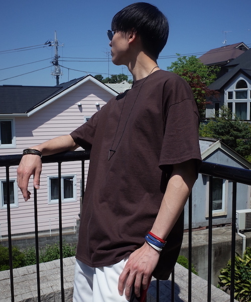 MYE-DO'(マイ・ドゥ)の「ビッグシルエット ドロップショルダー Tシャツ(Tシャツ/カットソー・メンズ・ブラック/グレー/ブルー/ネイビー/ホワイト/ブラウン/レッド・LARGE/SMALL/MEDIUM)」の16枚目の写真