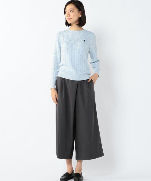 coen（コーエン）の「アンゴラ混ケーブルクルーネックニット（ニット/セーター・レディース・ライトグレー/オフホワイト/ベージュ/ライトブルー・LARGE/MEDIUM）」の21枚目の写真