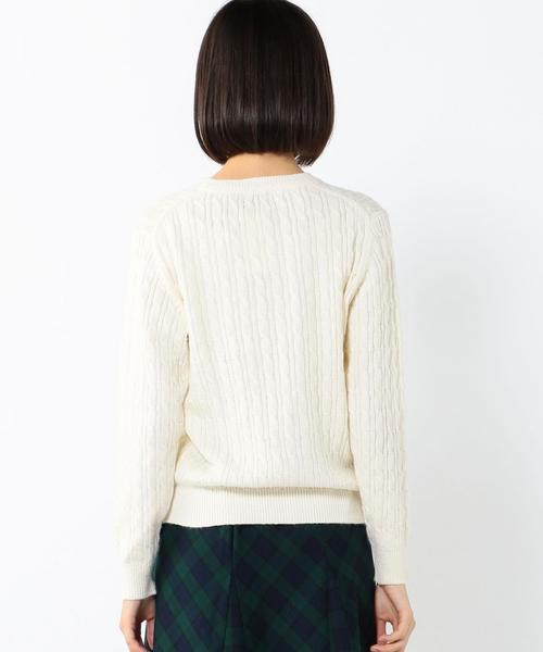 coen（コーエン）の「アンゴラ混ケーブルクルーネックニット（ニット/セーター・レディース・ライトグレー/オフホワイト/ベージュ/ライトブルー・LARGE/MEDIUM）」の7枚目の写真