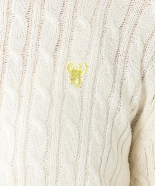 coen（コーエン）の「アンゴラ混ケーブルクルーネックニット（ニット/セーター・レディース・ライトグレー/オフホワイト/ベージュ/ライトブルー・LARGE/MEDIUM）」の8枚目の写真