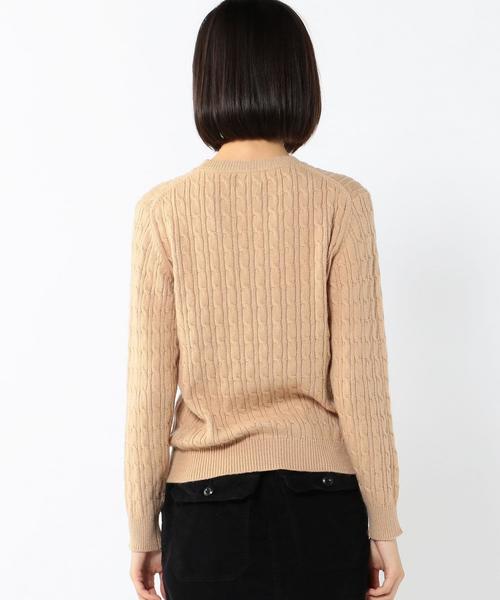 coen（コーエン）の「アンゴラ混ケーブルクルーネックニット（ニット/セーター・レディース・ライトグレー/オフホワイト/ベージュ/ライトブルー・LARGE/MEDIUM）」の10枚目の写真