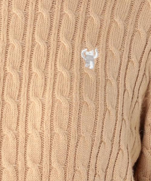 coen（コーエン）の「アンゴラ混ケーブルクルーネックニット（ニット/セーター・レディース・ライトグレー/オフホワイト/ベージュ/ライトブルー・LARGE/MEDIUM）」の11枚目の写真