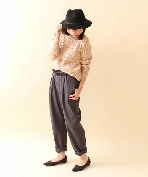 coen（コーエン）の「アンゴラ混ケーブルクルーネックニット（ニット/セーター・レディース・ライトグレー/オフホワイト/ベージュ/ライトブルー・LARGE/MEDIUM）」の12枚目の写真