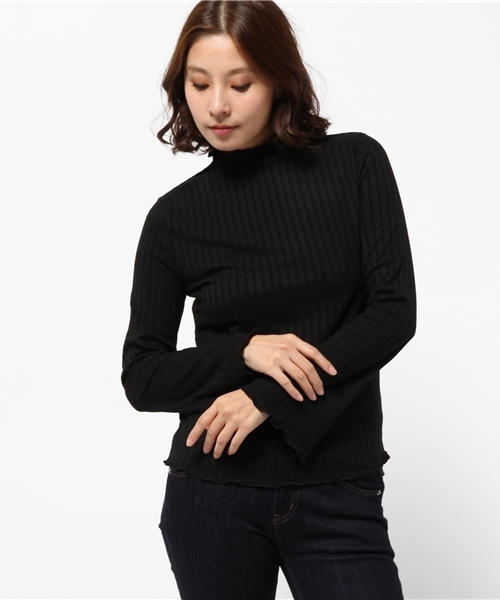 cepo（セポ）の「フリルメロー袖スリットプルオーバー（Tシャツ/カットソー・レディース・グレー/オフホワイト/ブラック・MEDIUM）」の3枚目の写真