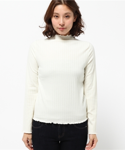 cepo（セポ）の「フリルメロー袖スリットプルオーバー（Tシャツ/カットソー・レディース・グレー/オフホワイト/ブラック・MEDIUM）」の4枚目の写真