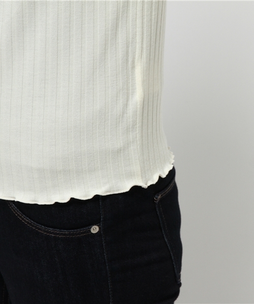cepo（セポ）の「フリルメロー袖スリットプルオーバー（Tシャツ/カットソー・レディース・グレー/オフホワイト/ブラック・MEDIUM）」の9枚目の写真
