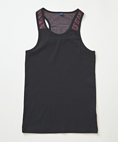 チャイハネ（チャイハネ）の「【チャイハネ】yul ジャガードテレコMEN'Sタンクトップ（タンクトップ・メンズ・ホワイト/ブラック/グレー/ブルー・FREE）」の2枚目の写真