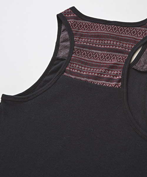 チャイハネ（チャイハネ）の「【チャイハネ】yul ジャガードテレコMEN'Sタンクトップ（タンクトップ・メンズ・ホワイト/ブラック/グレー/ブルー・FREE）」の10枚目の写真