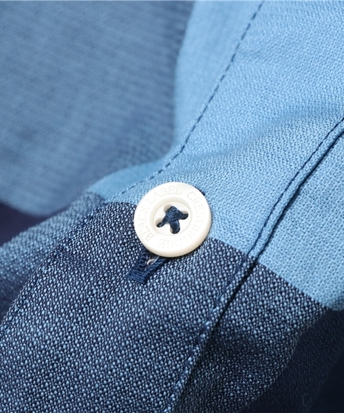 BLACK LABEL CRESTBRIDGE(ブラックレーベル・クレストブリッジ)の「ライトドビークレストブリッジチェックハーフスリーブシャツ(シャツ/ブラウス・メンズ・ブルー/レッド・L/M/S/LL)」の9枚目の写真