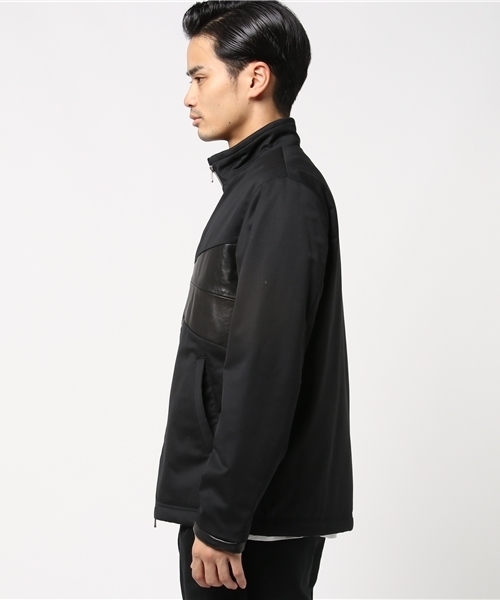 MEN'S BIGI(メンズビギ)の「フロント切り替え ライダースジャケット/ラムレザー×ナイロン(ライダースジャケット・メンズ・ブラック・M/L)」の5枚目の写真