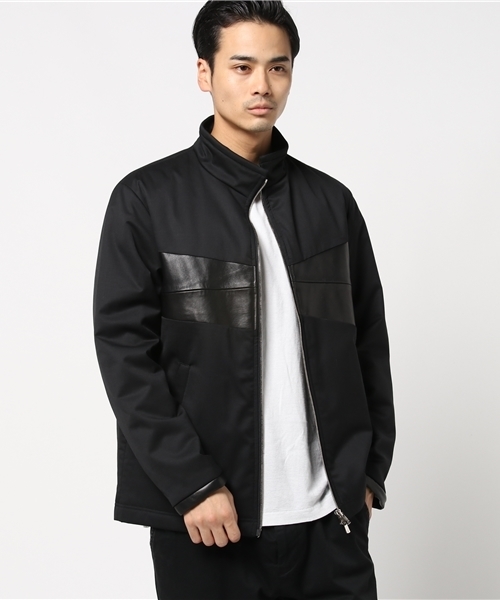MEN'S BIGI(メンズビギ)の「フロント切り替え ライダースジャケット/ラムレザー×ナイロン(ライダースジャケット・メンズ・ブラック・M/L)」の7枚目の写真