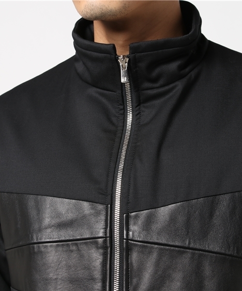 MEN'S BIGI(メンズビギ)の「フロント切り替え ライダースジャケット/ラムレザー×ナイロン(ライダースジャケット・メンズ・ブラック・M/L)」の3枚目の写真