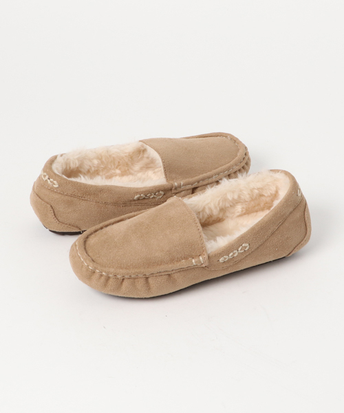 KOBE LETTUCE（コウベレタス）の「ふわもこエコファーが気持ちいい♪[無地/レオパード柄]フェイクムートンローファー/フラットシューズ/レディース[H526]/神戸レタス（モカシン/デッキシューズ・レディース・ライトピンク/その他/ブラック/グレー/キャメル/ブルー系その他/ライトグレー/ベージュ/ワイン/その他1/ピンク/ダークブラウン/マスタード・LL/S/L/M）」の6枚目の写真