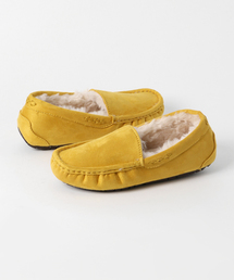 ふわもこエコファーが気持ちいい♪[無地/レオパード柄]フェイクムートンローファー/フラットシューズ/レディース[H526]/神戸レタス