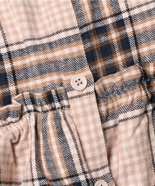 MERLOT（メルロー）の「チェック柄アシメティアードフリルシャツワンピース1085（シャツワンピース・レディース・ネイビー/ワイン/ベージュ・FREE）」の14枚目の写真