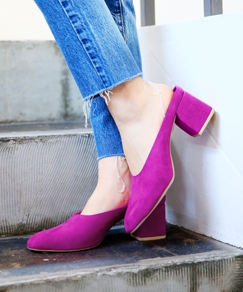 LOWRYS FARM(ローリーズファーム)の「スクエアトゥミュール 780346 (サンダル・レディース・ブラック/ベージュ/パープル/レッド・LARGE/MEDIUM)」の4枚目の写真