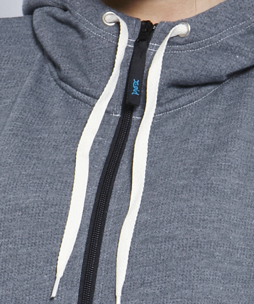 X-girl（エックスガール）の「SUNSET SWEAT ZIP HOODIE（パーカー・レディース・チャコールグレー/ピンク/パープル/イエロー・1/2）」の9枚目の写真