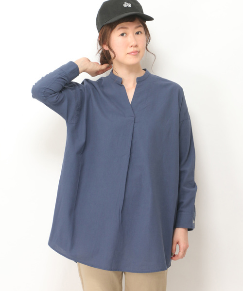 LBC(エルビーシー)の「コットンスキッパーチュニック(シャツ/ブラウス・レディース・その他27/ネイビー/ホワイト・MEDIUM/LARGE)」の3枚目の写真