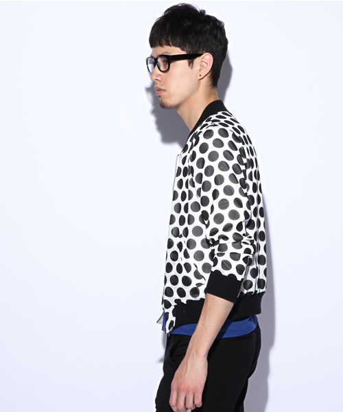 603（ロクマルサン）の「603　ドットMA-1（ブルゾン・メンズ・ホワイト/ブラック・40/42）」の3枚目の写真