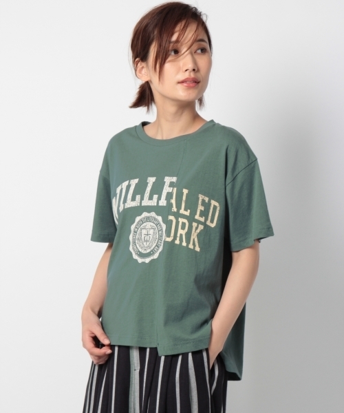 laboratory work（ラボラトリーワーク）の「リメイクタッチTシャツ（Tシャツ/カットソー・レディース・オフホワイト/ブラック/グリーン・MEDIUM）」の3枚目の写真