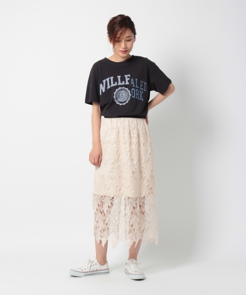 laboratory work（ラボラトリーワーク）の「リメイクタッチTシャツ（Tシャツ/カットソー・レディース・オフホワイト/ブラック/グリーン・MEDIUM）」の9枚目の写真