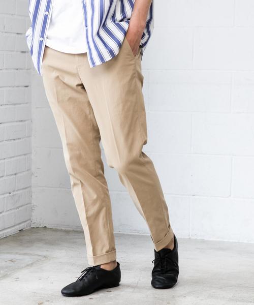 green label relaxing（グリーンレーベルリラクシング）の「NM ポリエステルツイル Wヘムナロー9分丈 アンクルパンツ（その他パンツ・メンズ・ブラック/ベージュ/ネイビー・L/S/M/XL）」の2枚目の写真