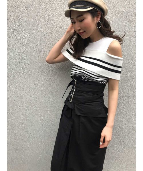 MURUA（ムルーア）の「2wayアタッチベルトスカート（スカート・レディース・ブラック/ベージュ/カーキ/キャメル・2/1）」の7枚目の写真