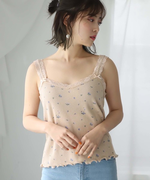 one after another NICE CLAUP(ワンアフターアナザーナイスクラップ)の「サーマルキャミ(キャミソール・レディース・グレー/オフホワイト/ホワイト系その他/ベージュ系その他・FREE)」の5枚目の写真