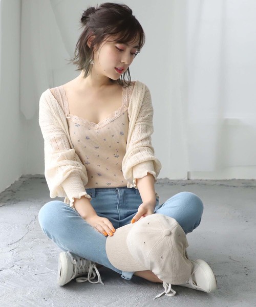 one after another NICE CLAUP(ワンアフターアナザーナイスクラップ)の「サーマルキャミ(キャミソール・レディース・グレー/オフホワイト/ホワイト系その他/ベージュ系その他・FREE)」の7枚目の写真