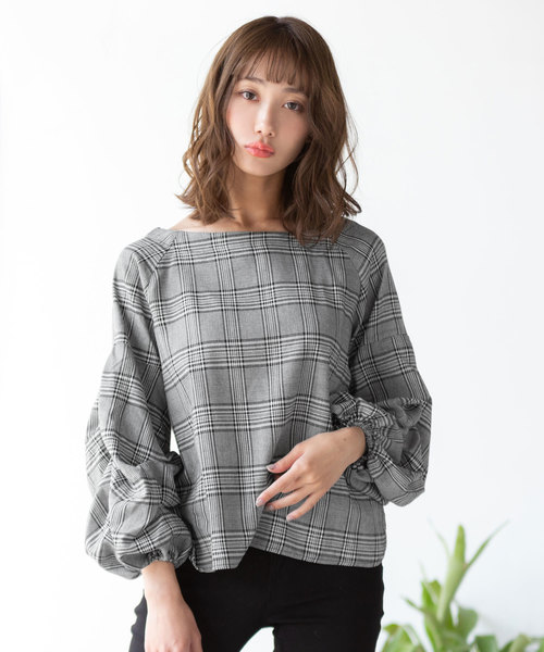 夢展望（ユメテンボウ）の「ボリュームタックスリーブピーチブラウス（シャツ/ブラウス・レディース・テラコッタ/ボルドー/その他/ホワイト/ブルー系その他/ブラック/ベージュ・LARGE/MEDIUM）」の7枚目の写真