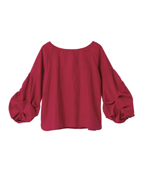 夢展望（ユメテンボウ）の「ボリュームタックスリーブピーチブラウス（シャツ/ブラウス・レディース・テラコッタ/ボルドー/その他/ホワイト/ブルー系その他/ブラック/ベージュ・LARGE/MEDIUM）」の21枚目の写真