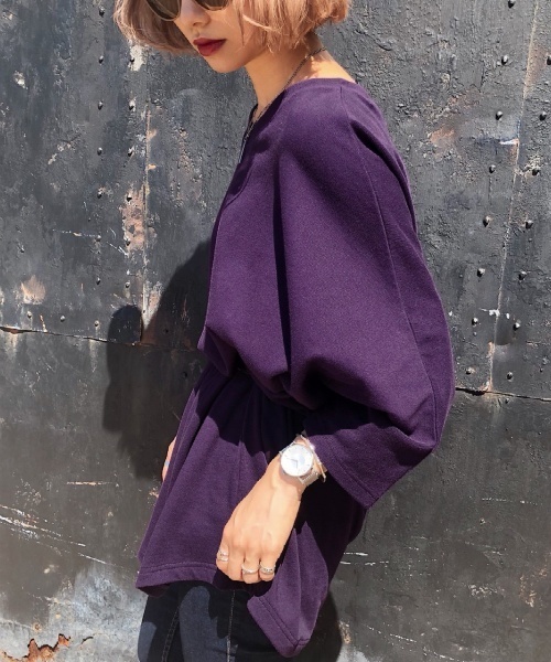 PAGEBOY（ページボーイ）の「ドルマンチュニックカットソー（Tシャツ/カットソー・レディース・オフホワイト/ブラック/ダークブラウン/ダークパープル・FREE）」の22枚目の写真