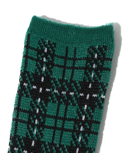 MIDWEST（ミッドウエスト）の「ANREALAGE　チェック柄ソックス（ソックス/靴下・メンズ・グリーン/ローズ・FREE）」の3枚目の写真
