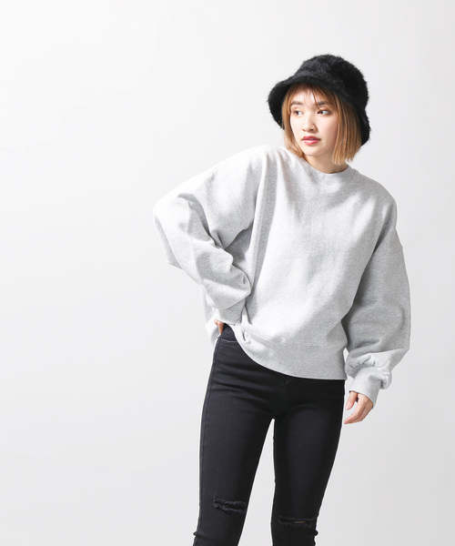 WEGO（ウィゴー）の「WEGO VINTAGE/ヘビーウェイトクロップドスウェット（スウェット・レディース・ブラック/ダークグリーン/ダークブラウン/オフホワイト/杢グレー/ワイン/グリーン系その他/ライトパープル/ライトベージュ・FREE）」の17枚目の写真