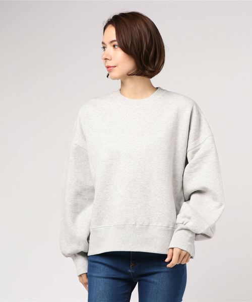 WEGO（ウィゴー）の「WEGO VINTAGE/ヘビーウェイトクロップドスウェット（スウェット・レディース・ブラック/ダークグリーン/ダークブラウン/オフホワイト/杢グレー/ワイン/グリーン系その他/ライトパープル/ライトベージュ・FREE）」の18枚目の写真