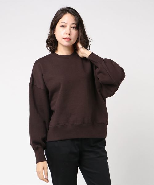 WEGO（ウィゴー）の「WEGO VINTAGE/ヘビーウェイトクロップドスウェット（スウェット・レディース・ブラック/ダークグリーン/ダークブラウン/オフホワイト/杢グレー/ワイン/グリーン系その他/ライトパープル/ライトベージュ・FREE）」の19枚目の写真